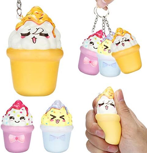 Cute Kawaii Ice Cream Squishies Toy Kawaii Cream Scented Squishies Very Slow Rising Kids Toys Doll Gift Fun Collection Stress Relief Toy Hop Props, Decorative Props