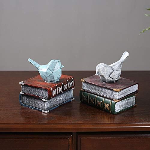 Ornaments Statues Sculptures Retro Nostalgic Creative Ornaments Home Living Room Book Room Decorations Old Bird Office Bookend Book Relying On