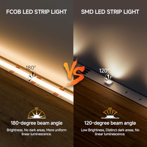BTF-LIGHTING FCOB COB FOB Flexible High Density CCT LED Strip 5 m 640LEDs/m Tunable 3000K-6500K CRI>90 Dimmable Malleable LED Strip Light for Bedroom Kitchen Interior Decoration DC24V