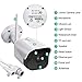 Amzpas Outdoor Security Camera, 1080p Night Vision WiFi Camera 2.4GHZ Outdoor Wireless Camera IP65 Waterproof Bullet Surveillance Camera with Motion Detection, Activity Alert, Two-Way Audio (White)