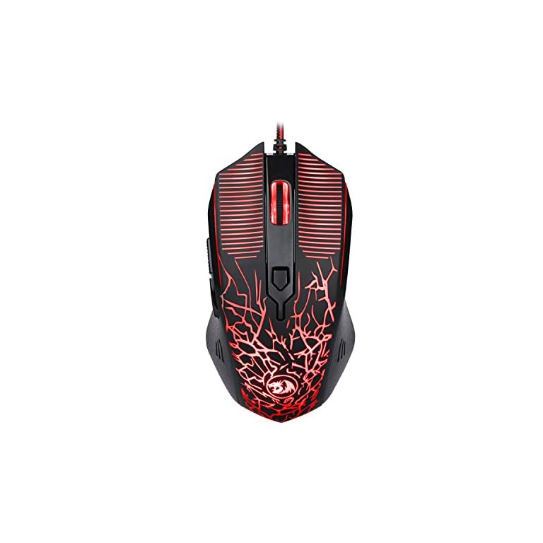 Redragon M608 Wired Gaming Mouse Ergonomic LED Back Light PC Laptop Computer Gaming Mouse 4 LED Colors 2 Side Buttons…