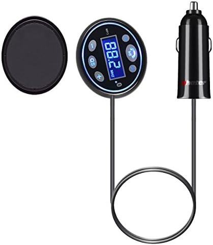 Bluetooth FM Radio Transmitter Cable Cord with Mic, Car Charger and TF Card Slot