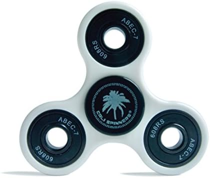 Fidget Toy - Tri Spinner Metal Ceramic Bearing High Speed Prime | White Black | Anti ADHD ADD Anxiety; Non-3D Printed Upgraded SI3N4 Bearings | Cali Spinners