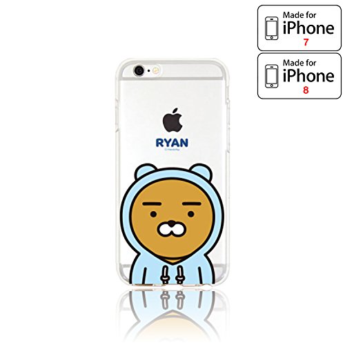 Kakao Friends (KakaoTalk Theme Characters / Friends Pop) iPhone 7 / iPhone 8 Phone Case - Soft Silicone Based Protective Case Cover (RYAN HOOD 7 / 8 Regular)