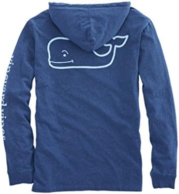 Vineyard Vines Mens LS Whale Hoodie Pocket T-Shirt Hoody (X-Large, Deep Bay Blue)
