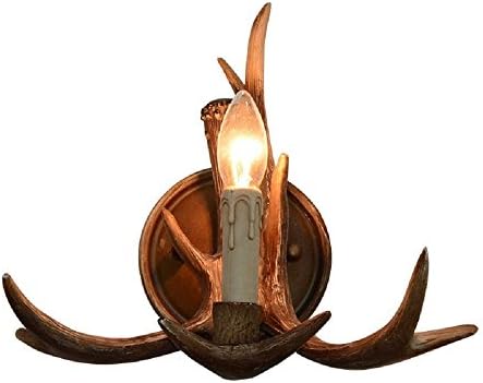 EFFORTINC Rustic Deer Horn Antler Wall Sconce 1 Light Fixtures