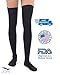 JOMI COMPRESSION Thigh High Collection, 20-30mmHg Premiere Closed Toe Made In USA 240 (X-Large, Black)