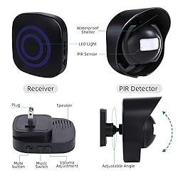 Seanme Upgrade Driveway Alarm Wireless Outside