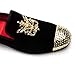 Men Genuine Leather Mens Metallic Textured Slip-on Glitter Loafers Shoes, Black/01, 9.5 US