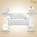 Easy-Going Stretch Loveseat Slipcover 1-Piece Sofa Cover Furniture Protector Couch Soft with Elastic Bottom for Kids Polyester Spandex Jacquard Fabric Small Checks (Loveseat, Snow White)