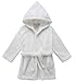Yanzi6 Unisex-baby Winter Soft Soft Coral Fleece Flush Hooded Bath Robe (18-24 Months,White),L