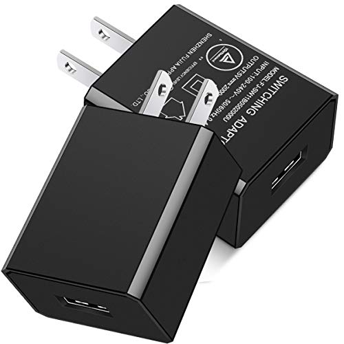 EVISTR Wall Charger 2 Pack USB Wall Adapter Max Output 5V 2A for Power Bank, Cell Phone, Camera, Voice Recorder, MP3 Player, Tablet and More USB Charging Device