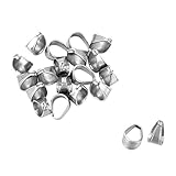 Housweety 20PCs Silver Tone Stainless Steel Pinch Clips Bail Connectors Findings 11mmx9mm