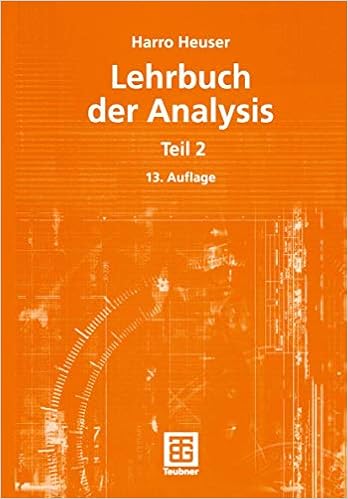 Lehrbuch Der Analysis Teil 2 Heuser Harro 9783519622321 Amazon Com Books