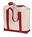 Stylish Two-Tone Reusable Grocery Shopping Tote Bags (1, RED)