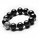 Merdia Ice Obsidian Stone Beaded Bracelet with Pixiu for Men 12MM