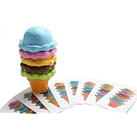 Curious Minds Busy Bags Ice Cream Shop - Ice Cream Cone with Pattern Cards - Pretend Play, Play Food for Kids Kitchen