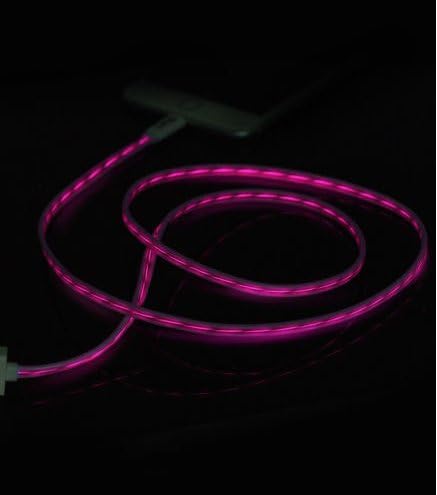 3' Fast Charging Light Up Purple LED Lightning USB Cable for iPhone 5/5s/5c/6/6s/6 Plus/7/7 Plus/ iPod 5th Generation/ iPad