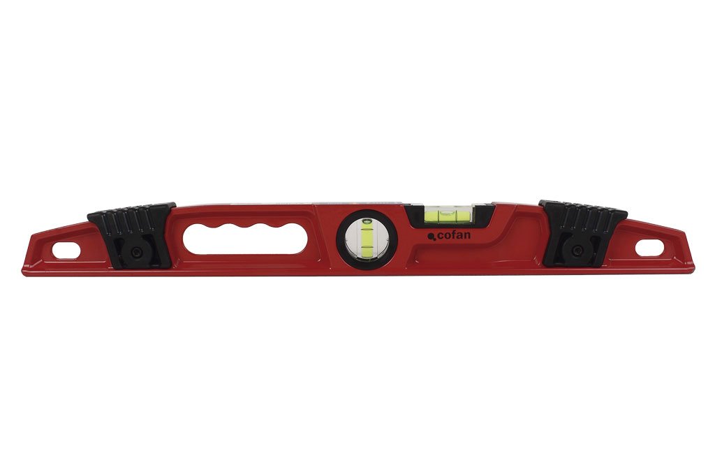 Cofan Magnetic Level in Torpedo Aluminium | Measures in 250 mm | 3 Bubble Level for Easy Leveling