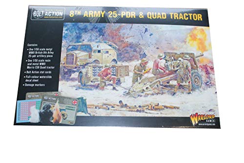 Warlord Games, Bolt action British 8th Army 25pdr and Quad Tractor, Wargaming Miniatures ...