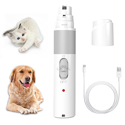 Pet Nail Grinder, WOWGO Rechargeable Electric Gentle Paws Nail Grinder Trimmer Clipper with USB Charging Cable