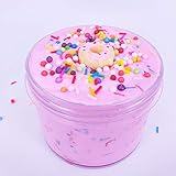 Sunool fluffly Foam Slime,Pink Donut Charm Slime Putty Stress Relief and Chocolate Scented Sludge Toy for Daughter Girlfriend（7oz）