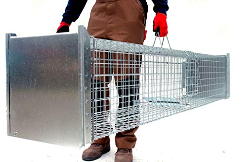 Holtaz Super Starke Falle Marderfalle Katzenfalle Fuchsfalle Biberfalle Tierfalle Kastenfalle Drahtfalle 2 türen, Größe: 150x34x34 cm Mit Extra Köder – Bild 3