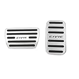 DeAutoBug Aluminium Alloy Fuel Braking Pedals Decoration Cover Trim Frame for Honda Civic 2016 2017 (a Set of 2)