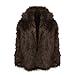 Zicac Men's Faux Fur Coat Winter Warm Fur Jacket Luxury Long Sleeve Overcoat Outerwear Parka(Coffee, US L/Asia Tag XXXL)