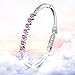 Menton Ezil 925 Silver Plated Pink Crystal Bangle Bracelets AAA CZ Diamond Accent Jewelry for Women - The Gift of Love