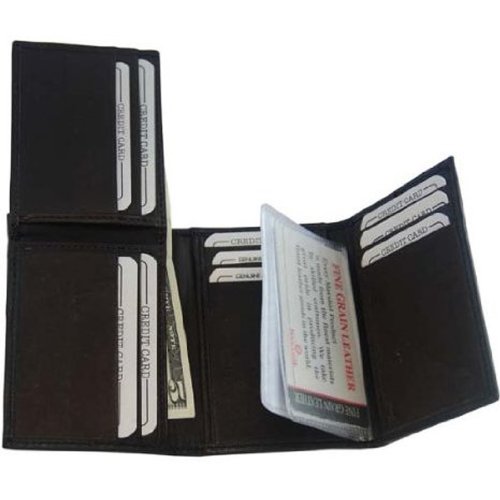 Flip-Up Mens Wallet W/Credit Card Holder Trifold #239