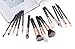 Jessup Makeup Brushes, Labeled Makeup Brush Set Premium Synthetic and Natural Hair Foundation Powder Concealer Eyeshadow Blending 15pcs Brush Kit, Rose Gold/Black T160