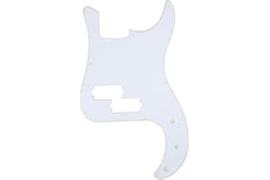 Musiclily 13 Hole Precision Bass Pickguard P Bass Scratch Plate Fits 4 String American USA/Mexican Fender Precision Bass Guitar, 1Ply White