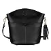 S-ZONE Women Small Cow Split Genuine Leather Crossbody Bucket Bag Shoulder Purse Handbag