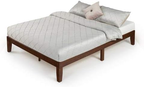 Bed Frame Interior Design Platform with Wooden Slats Included (Material: Wood, Color: Antique Espresso) (Kingsize (5'))