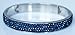 Sophistikitty Hinged Bangle: with 4 Rows of Beautiful Sparkly Crystals - Deep Blue - 10mm in Width