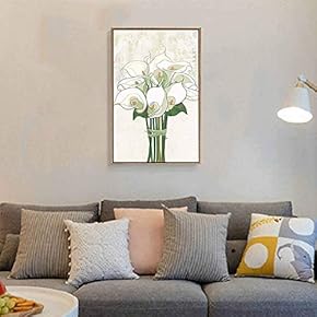 Floating Framed Canvas Wall Art for Living Room, Bedroom Vintage Flower Canvas Prints for Home Decoration Ready to Hang - 16x24 inches