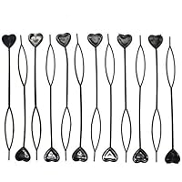 WEFOO Pack of 12 Pull Hair Pin Quick Beader Hair Styling Tool Topsy Tail Maker for Lady Women, Black