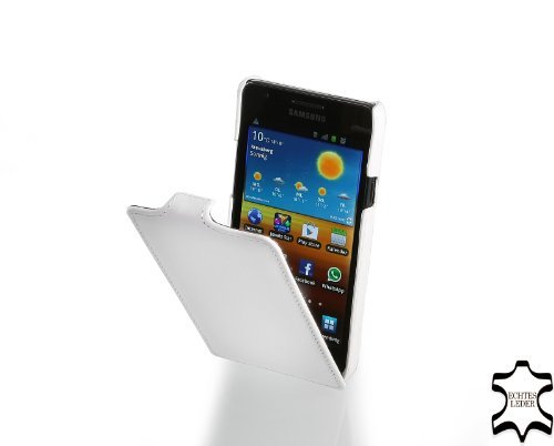 StilGut Exclusive Ultaslim Genuine Leather Case for Samsung Galaxy S2 i9100 & Galaxy S2 Plus (i9105) in White