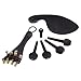 Chinatera A Natrual ebony wood 4/4 violin accessories Set of 4PCS Pegs, chinrest Chin Rest, End Pin,4PCS Fine Golden Tuners ,Tail Gut