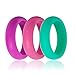 Silicone Wedding Ring For Women By DoerDo, Durable Rubber Sport Band For Active Style - 6 Rings Pack(Green, Pink, Purple, Black With Glitter, Blue With Glitter, Transparent With Glitter)