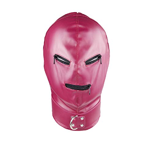 PU Leather Hearing Deprivation Bondage Restraint Mask Hood for Adult Couple Gift