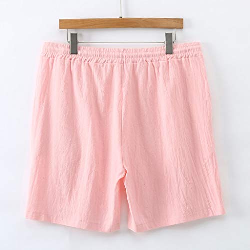 Women Short Pants, JOYFEEL ❤️ Ladies Cotton Linen Casual Elastic Waist Pants Drawstring Solid Summer Walking Shorts Pink