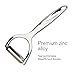 KOLPCTT New Zinc Alloy Fruit Parer - Y-shaped Svivel Peeler- Polished & Heavy-duty Metal Shaving Knife - Practical & Simple Kitchen Gadget, Silver