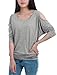 uxcell Women Scoop Neck Cut Out Shoulder Loose Batwing Top