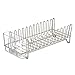 mDesign Compact Kitchen Dish Drainer Rack for Drying Glasses, Silverware, Bowls, Plates - Satin/Clear