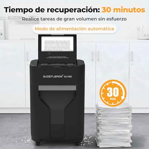 Automatic Feed Paper Shredder, 60 min Continuous, Level P-4, Electric Shredder, 20L Trash Can, for Office/Home/Industrial/Home (100 Sheets)