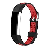 iGK Silicone Replacement Bands Compatible for Fitbit Alta and Fitbit Alta HR, Newest Adjustable Sport Strap Smartwatch Fitness Wristbands Silicone Red
