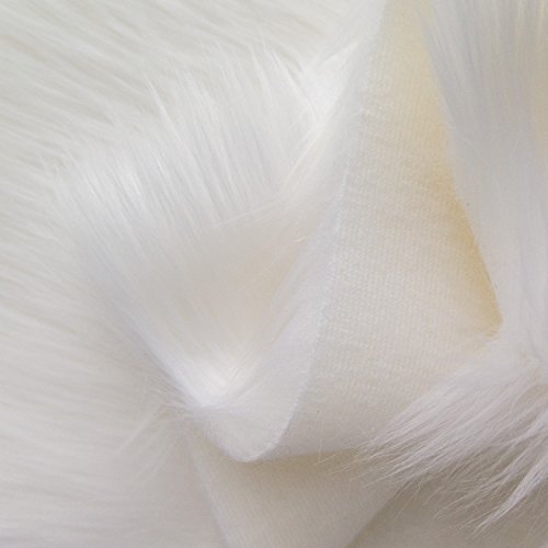 Faux Fur Luxury Shag White 60 Inch Wide Fabric By the Yard (F.E.)