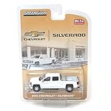 Greenlight 51109A 2015 Chevrolet Silverado Pickup Truck White with Tow Hitch and Tool Box Limited Edition to 2400pcs 1/64 Diecast Model Car